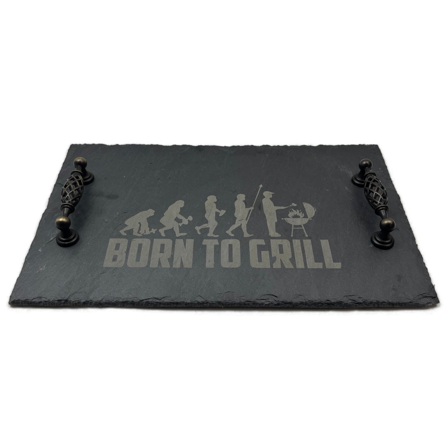 Servierplatte "Born to Grill" 40x25cm