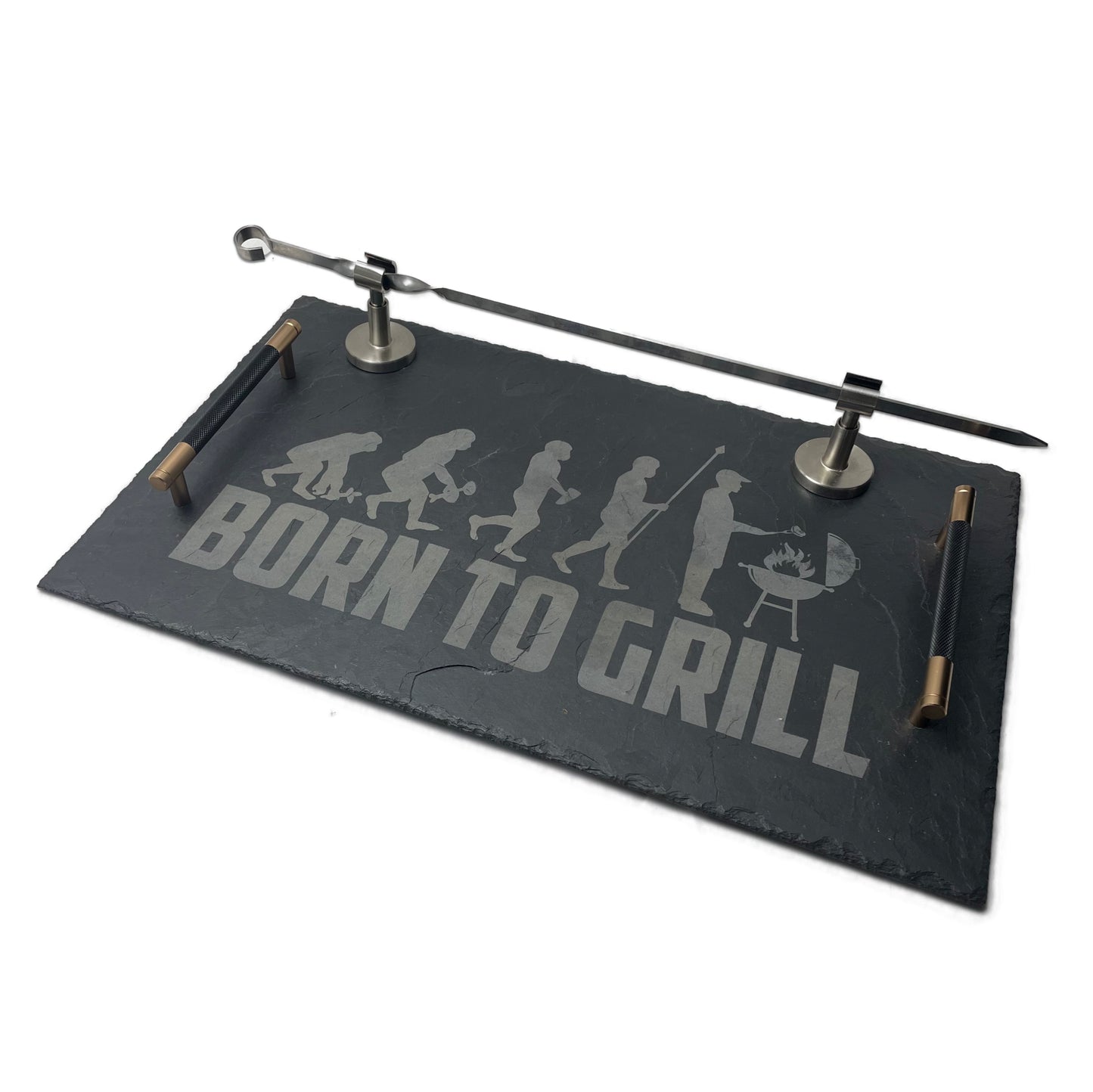 Servierplatte "Born To Grill" 50x30cm
