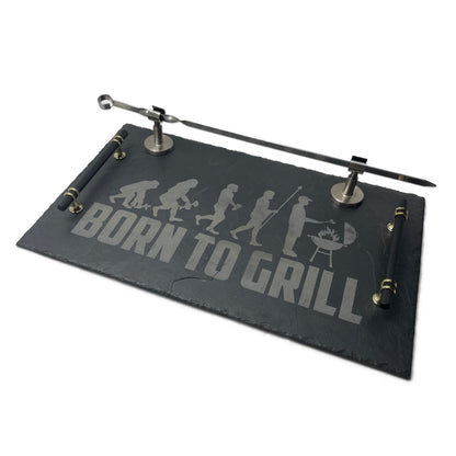 Servierplatte "Born To Grill" 50x30cm