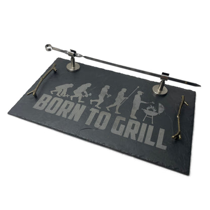 Servierplatte "Born To Grill" 50x30cm