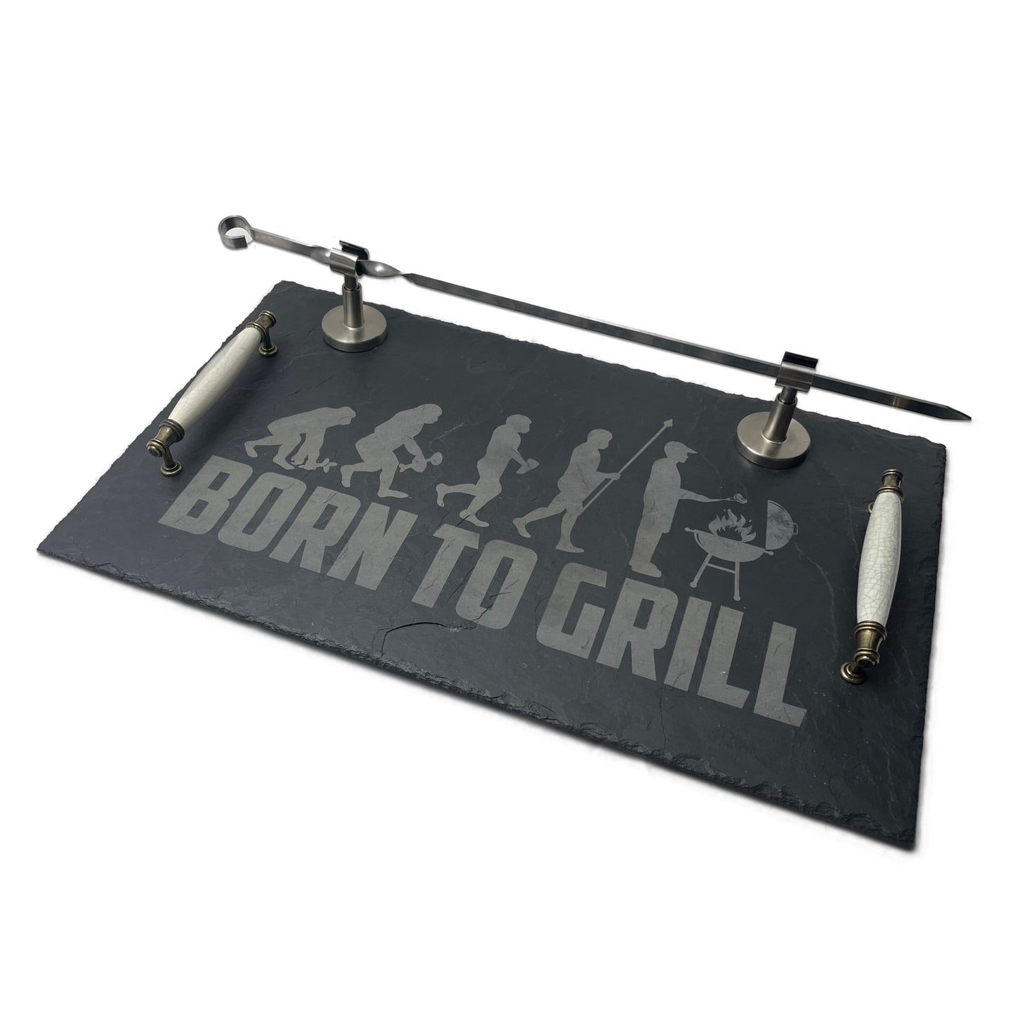 Servierplatte "Born To Grill" 50x30cm