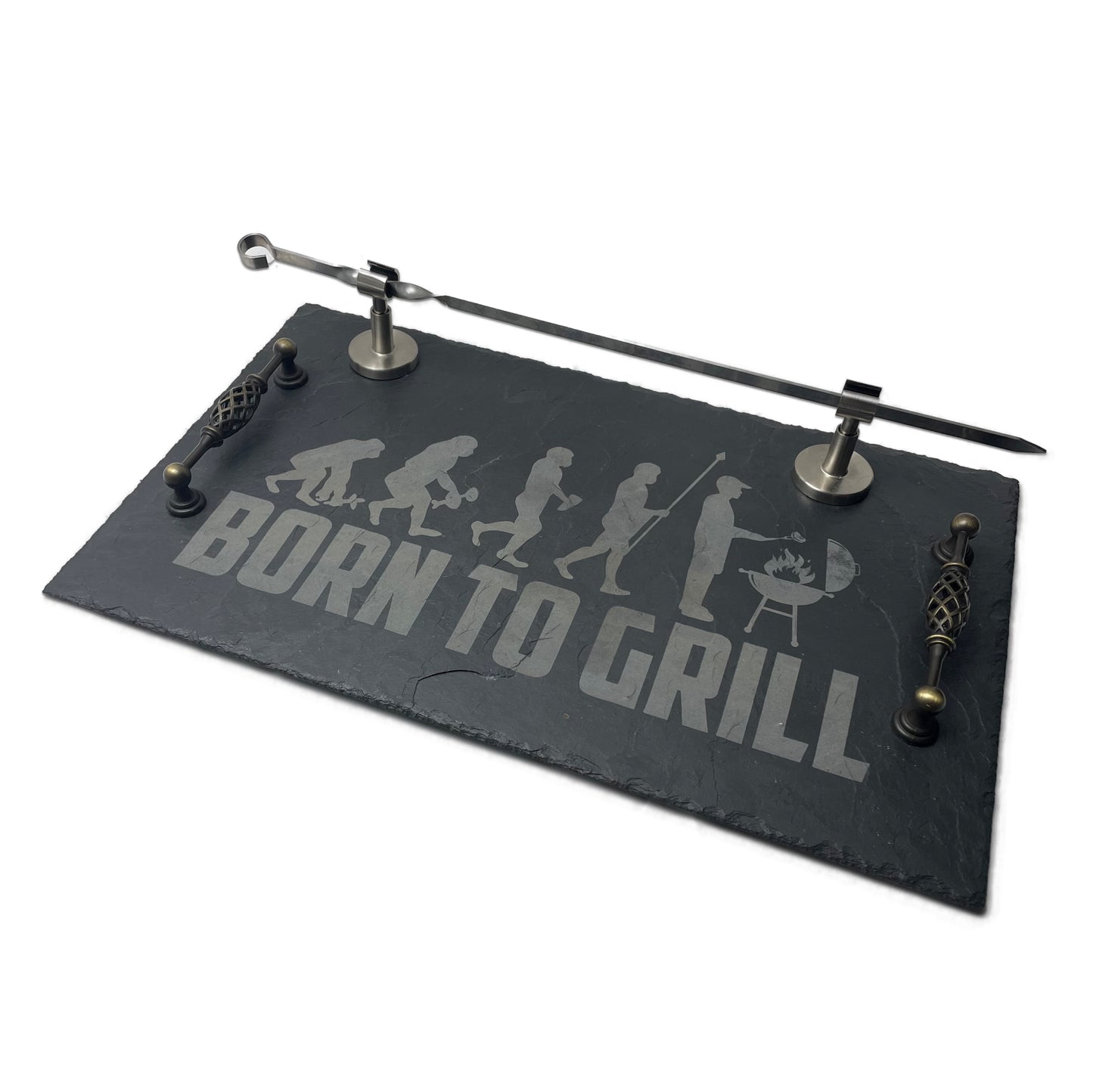 Servierplatte "Born To Grill" 50x30cm