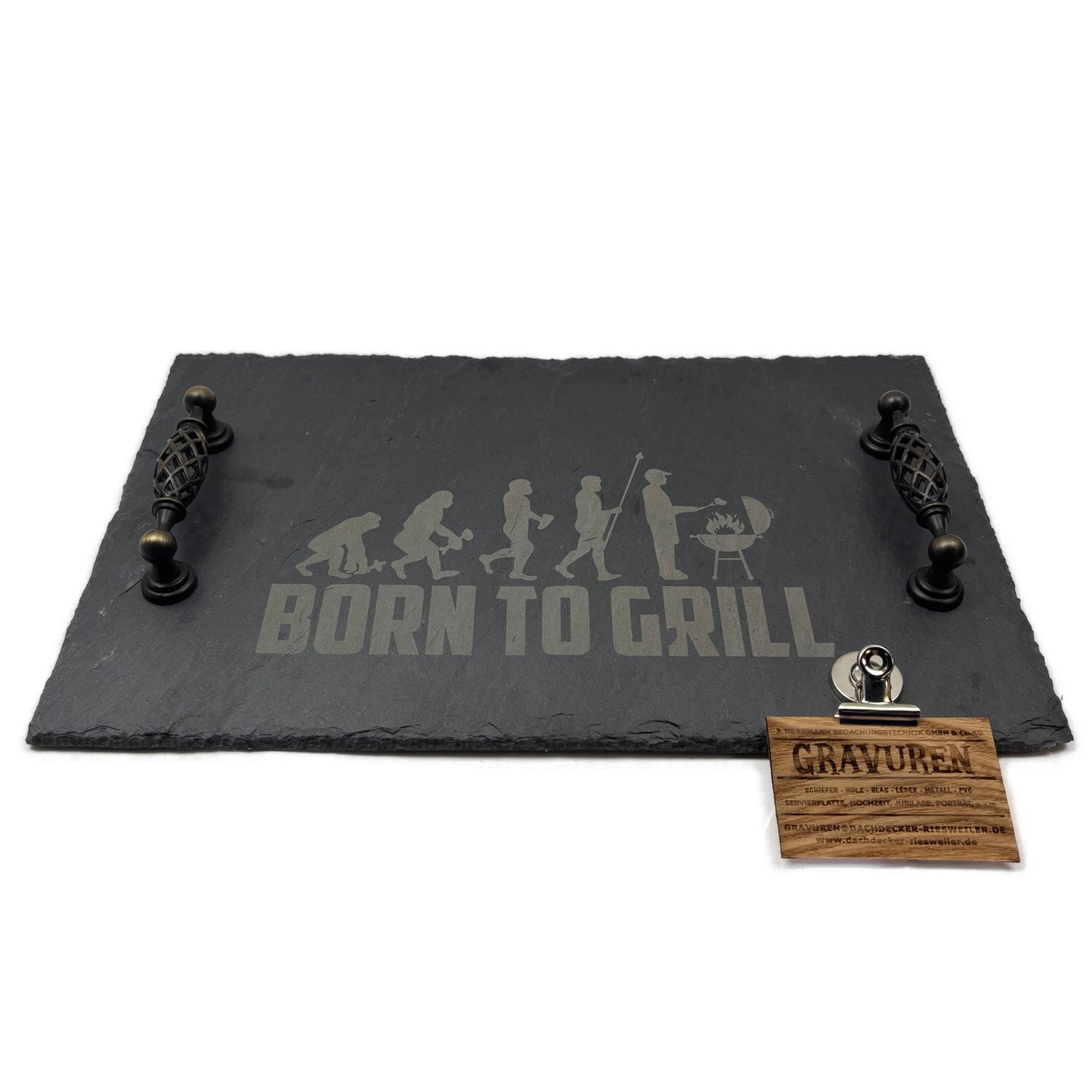 Servierplatte "Born to Grill" 40x25cm