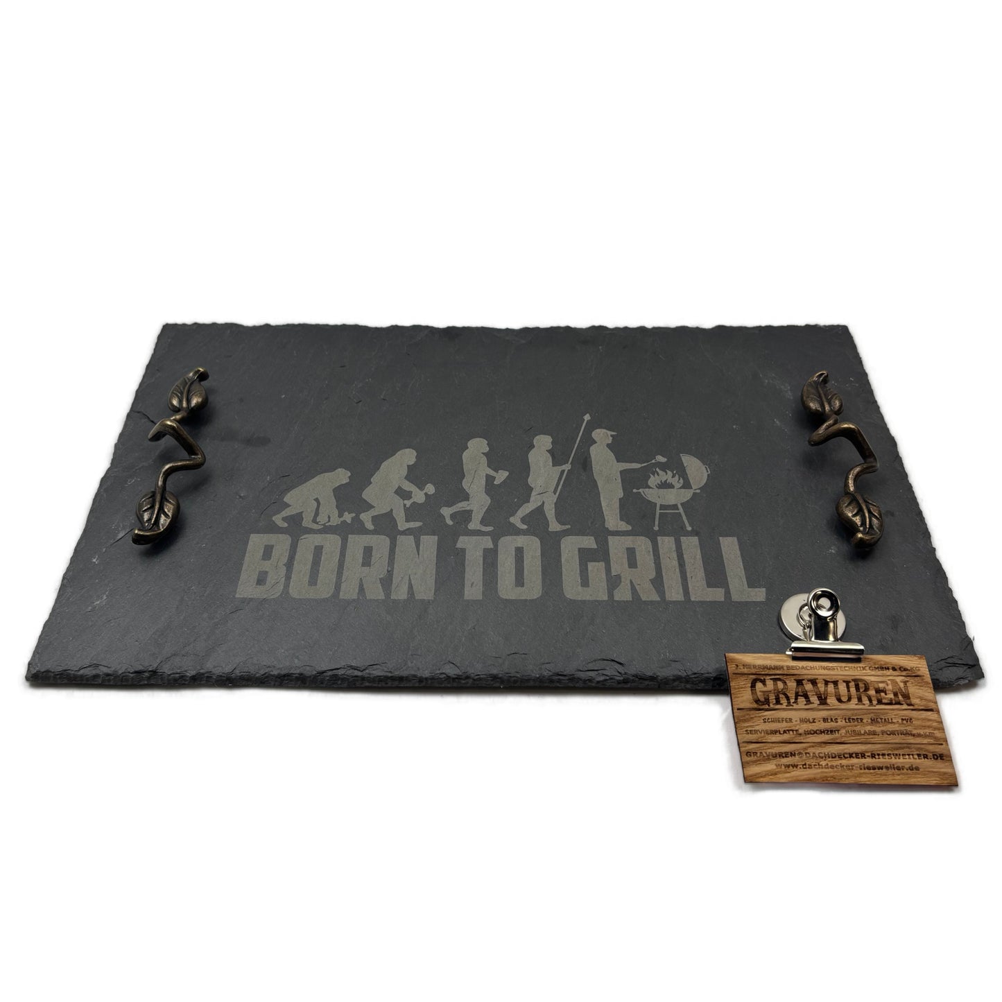 Servierplatte "Born to Grill" 40x25cm